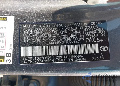 2019 Toyota C-Hr Xle from USA, damaged, VIN JTNKHMBX2K1022447